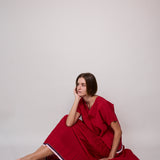 POPPY RED PLEATED SKIRT
