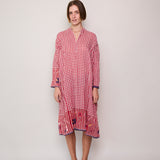 PEONY GINGHAM DRESS, RED/WHITE