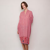 PEONY GINGHAM DRESS, RED/WHITE