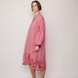 PEONY GINGHAM DRESS, RED/WHITE