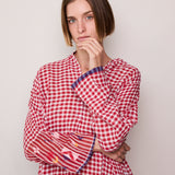 PEONY GINGHAM DRESS, RED/WHITE