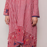 PEONY GINGHAM DRESS, RED/WHITE