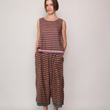 ALOE PANT, ORANGE/NAVY/PINK COTTON