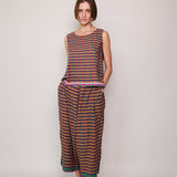 ALOE CHECK TANK, ORANGE/NAVY/PINK COTTON