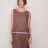 ALOE PANT, ORANGE/NAVY/PINK COTTON