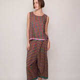 ALOE PANT, ORANGE/NAVY/PINK COTTON