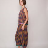 ALOE CHECK TANK, ORANGE/NAVY/PINK COTTON