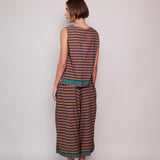 ALOE CHECK TANK, ORANGE/NAVY/PINK COTTON