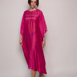 DAHLIA KAFTAN, FUCHSIA SILK