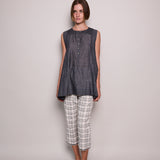 OCEAN BLOUSE, GREY COTTON