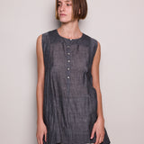 OCEAN BLOUSE, GREY COTTON