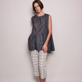 OCEAN BLOUSE, GREY COTTON