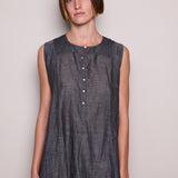 OCEAN BLOUSE, GREY COTTON