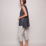 OCEAN BLOUSE, GREY COTTON