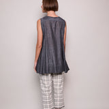OCEAN BLOUSE, GREY COTTON