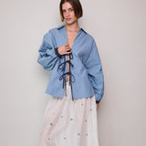 GARDEN  SHEER SKIRT, IVORY SILK