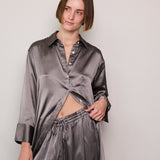 MELANY PANT, SATIN SILK SILVER