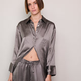 MELANY PANT, SATIN SILK SILVER