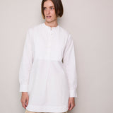 DOVE PLEAT SHIRT, POPLIN WHITE