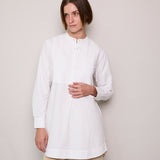 DOVE PLEAT SHIRT, POPLIN WHITE