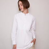 DOVE PLEAT SHIRT, POPLIN WHITE