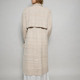 SAHA TRENCH COAT, BEIGE//BLACK COTTON SILK