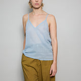 ORCHID TANK, BLUE COTTON VOILE