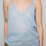 ORCHID TANK, BLUE COTTON VOILE