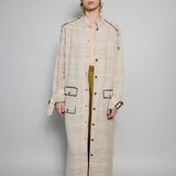 SAHA COAT DRESS, BEIGE//BLACK COTTON SILK