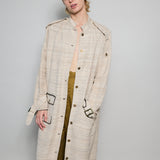 SAHA COAT DRESS, BEIGE//BLACK COTTON SILK