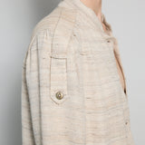 SAHA COAT DRESS, BEIGE//BLACK COTTON SILK