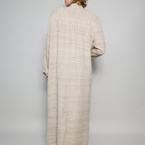 SAHA COAT DRESS, BEIGE//BLACK COTTON SILK