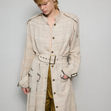 SAHA COAT DRESS, BEIGE//BLACK COTTON SILK