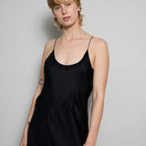 TARA SLIP DRESS, BLACK SILK