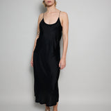 TARA SLIP DRESS, BLACK SILK