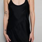 TARA SLIP DRESS, BLACK SILK
