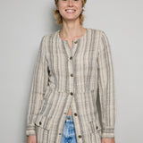 RANI COAT DRESS MAXI, BEIGE//BLACK COTTON SILK