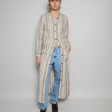 RANI COAT DRESS MAXI, BEIGE//BLACK COTTON SILK