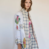 BOTANIC COAT, COTTON SILK CHECKERED INJIRI//LAKSHMI