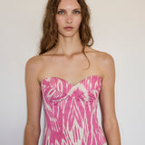 POPPY CORSET, PINK IKAT WEAVING
