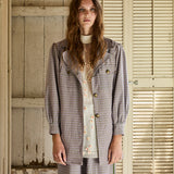 IRIS EMBROIDERY TUNIC, IVORY FLORAL ORGANZA