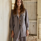 CLEO BLAZER, LILAC COTTON CHECKERED