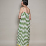 MARLY SLIP, GREEN STRIPE COTTON