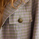 CLEO BLAZER, LILAC COTTON CHECKERED