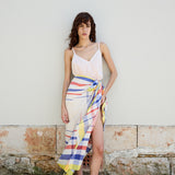 CANNA MADRAS CHECK SARONG, BLUE COTTON