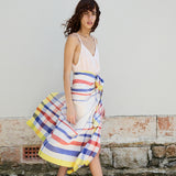 CANNA MADRAS CHECK SARONG, BLUE COTTON