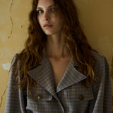 CLEO BLAZER, LILAC COTTON CHECKERED