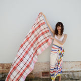 CANNA MADRAS CHECK SARONG, PINK COTTON