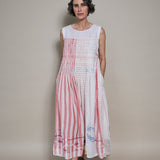 KEYA DRESS SLEEVELESS, WHITE // RED