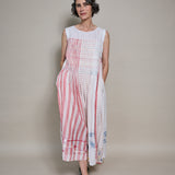 KEYA DRESS SLEEVELESS, WHITE // RED